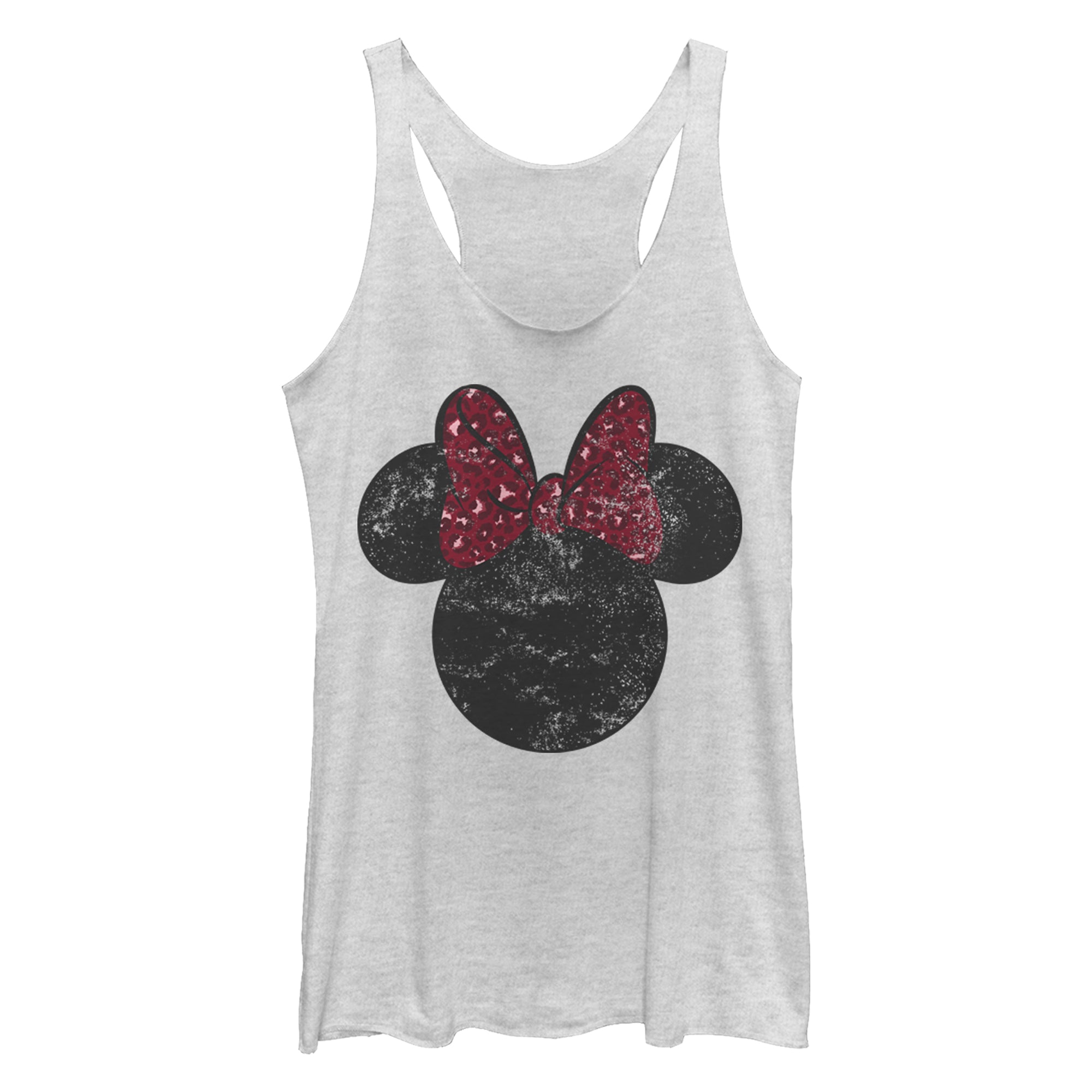 Junior's Disney Minnie Leopard Bow Tank Top